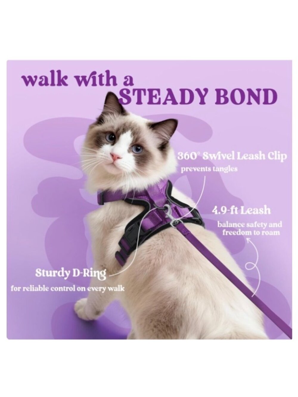Rabbitgoo Escape Proof Cat Harness, Leash Set NW0T